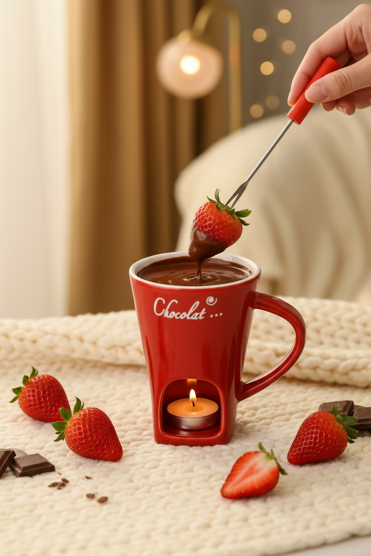 Chocolate fondue mug lifestyle image