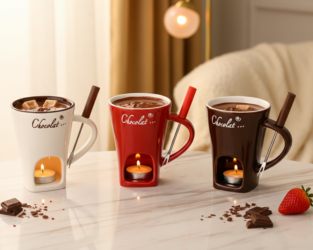 Love Melts Chocolate Fondue Mug - all three variants