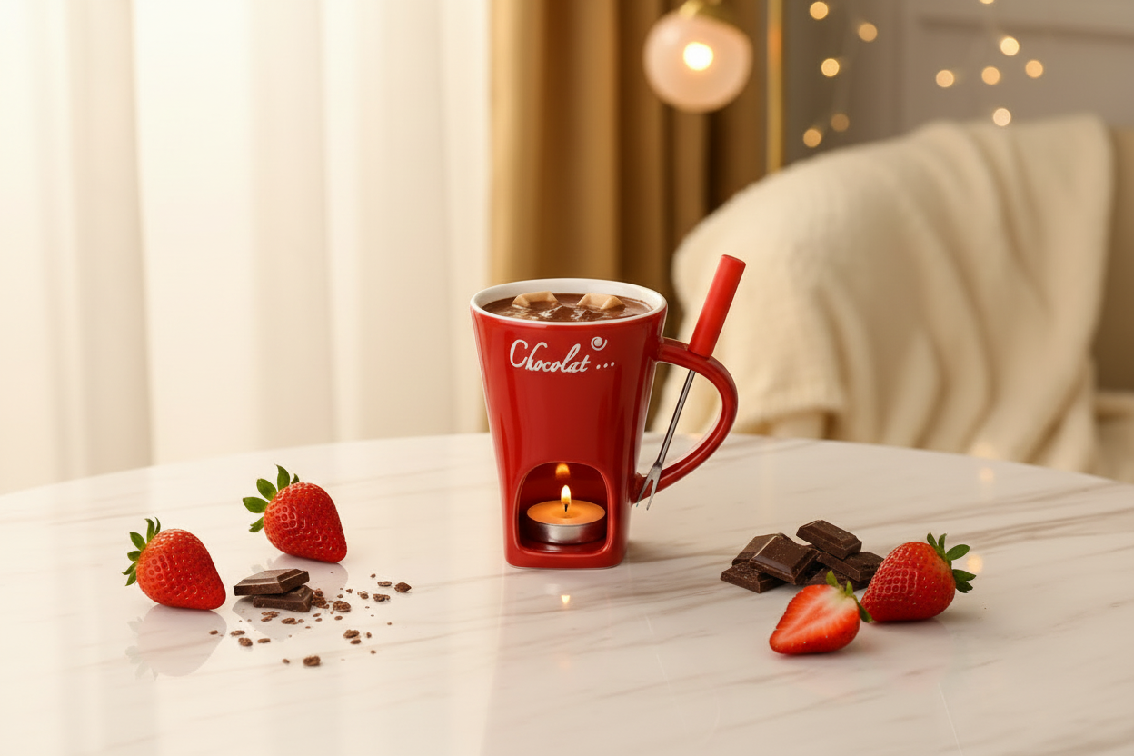 Red Love Melts Mug in bedroom