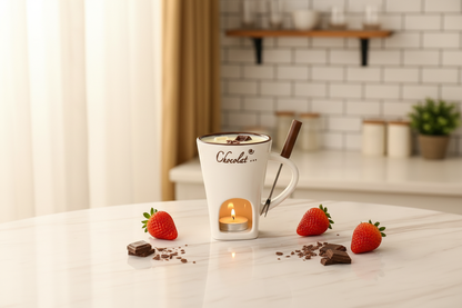 White Love Melts Mug in kitchen